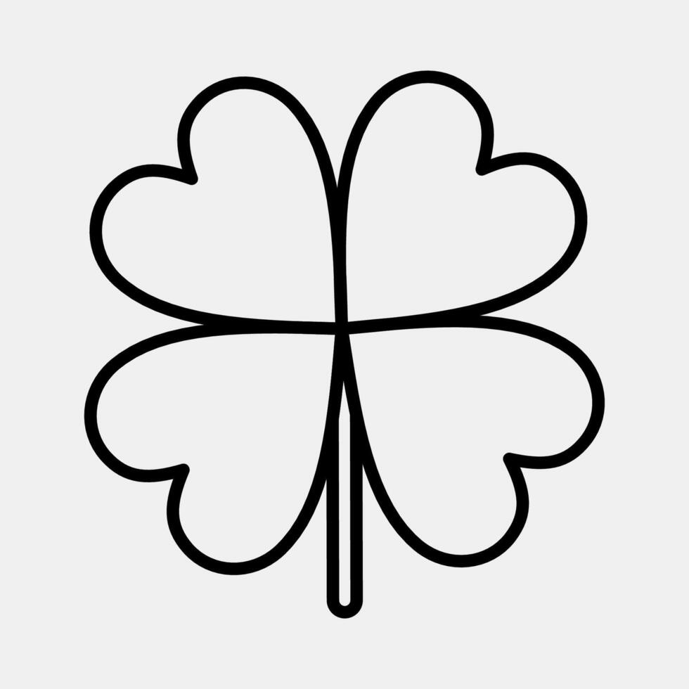 Icon clover. Plant leaves elements. Icon in line style. vector