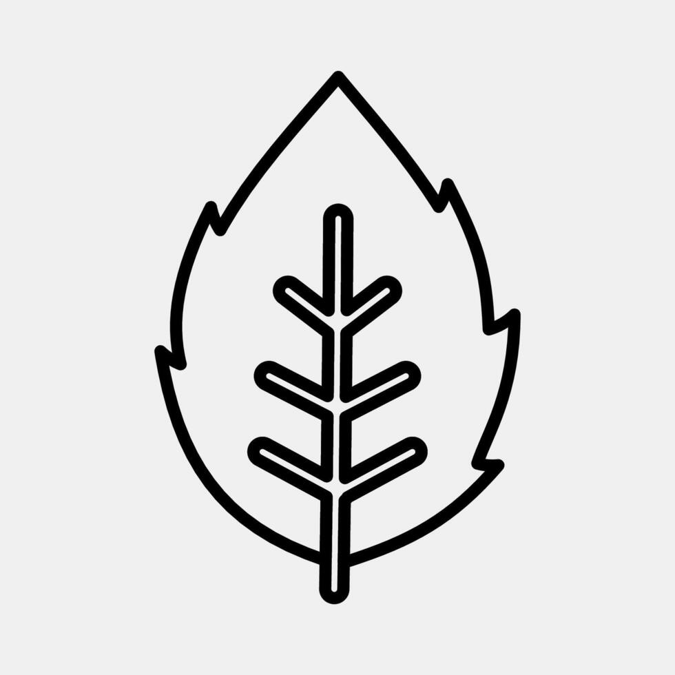 Icon mint. Plant leaves elements. Icon in line style. vector