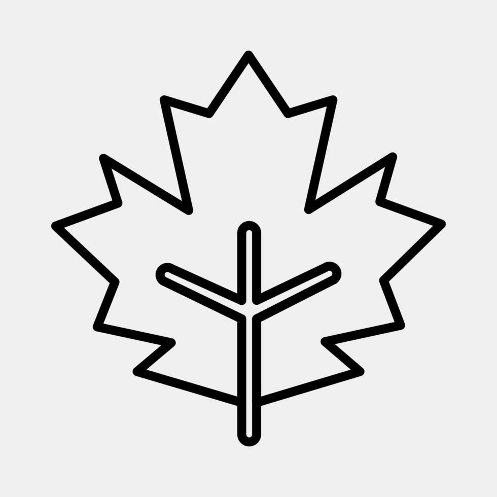Icon maple. Plant leaves elements. Icon in line style. vector