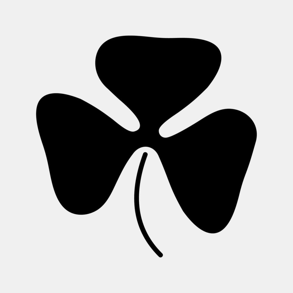 Icon oxalis. Plant leaves elements. Icon in glyph style. vector