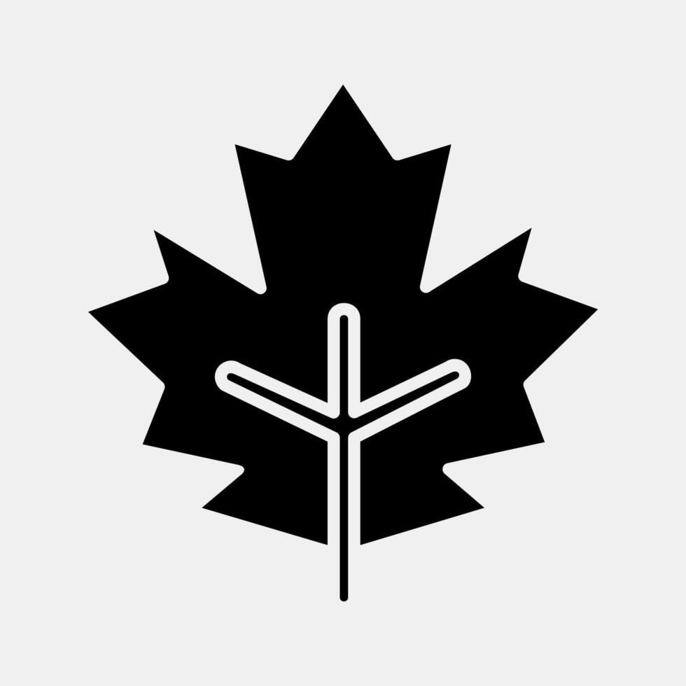 Icon maple. Plant leaves elements. Icon in glyph style. vector