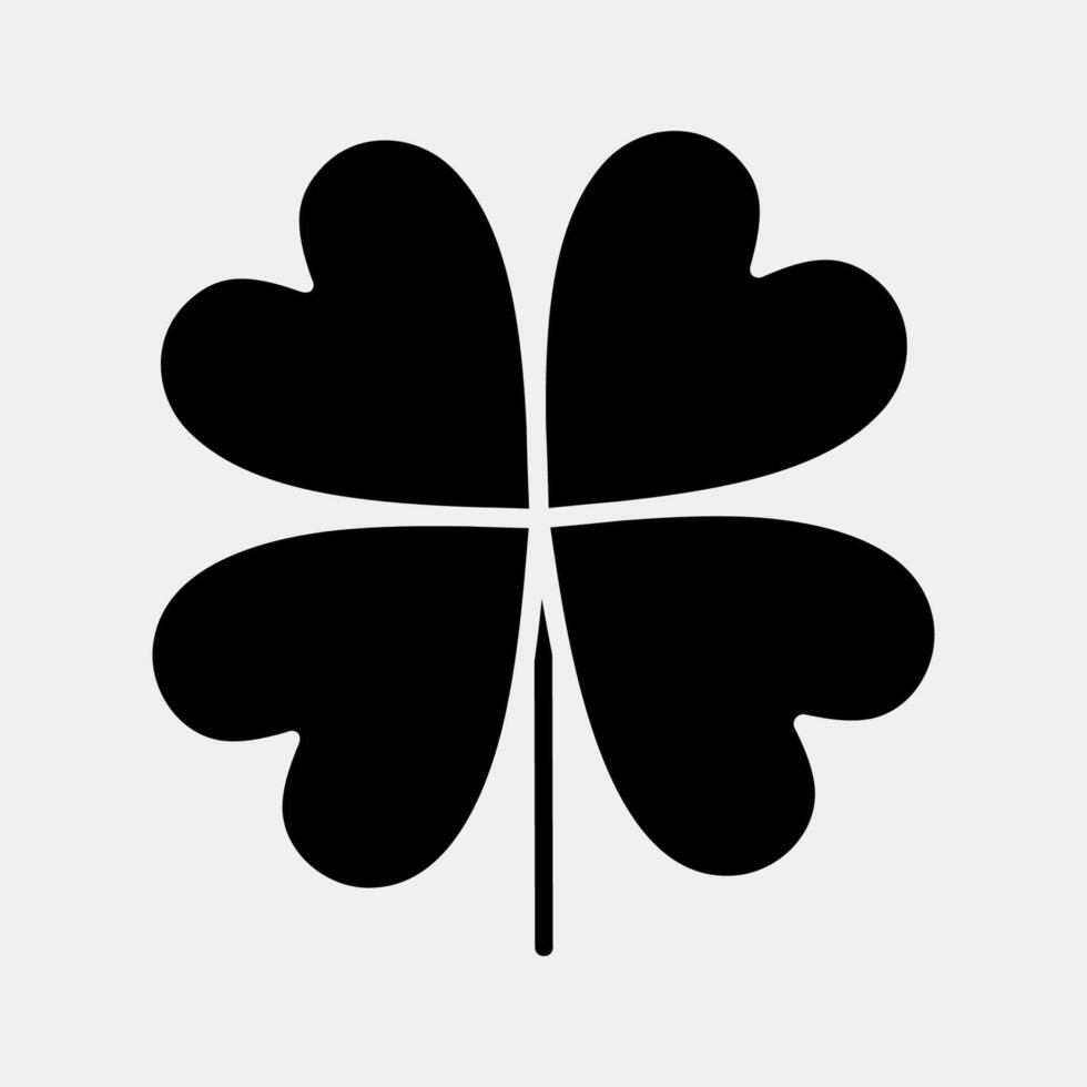 Icon clover. Plant leaves elements. Icon in glyph style. vector