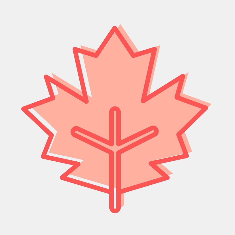 Icon maple. Plant leaves elements. Icon in two tone style. vector