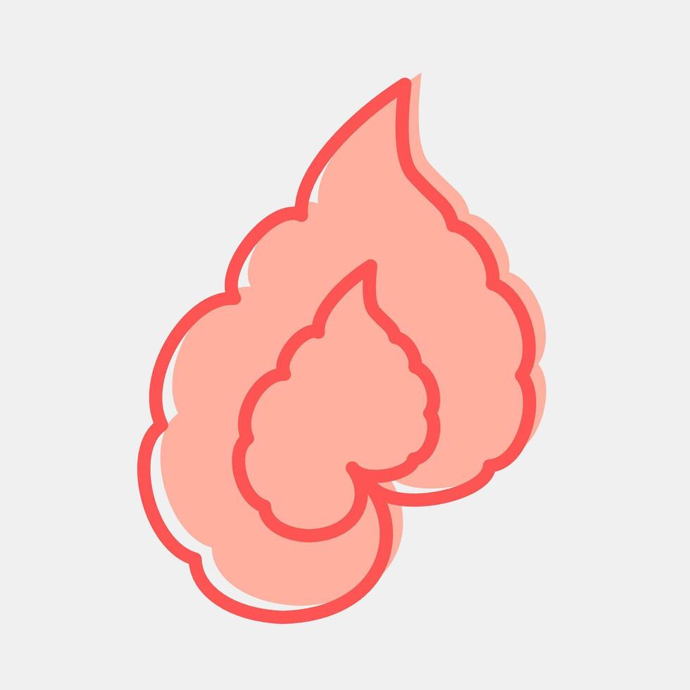 Icon begonia. Plant leaves elements. Icon in two tone style. vector