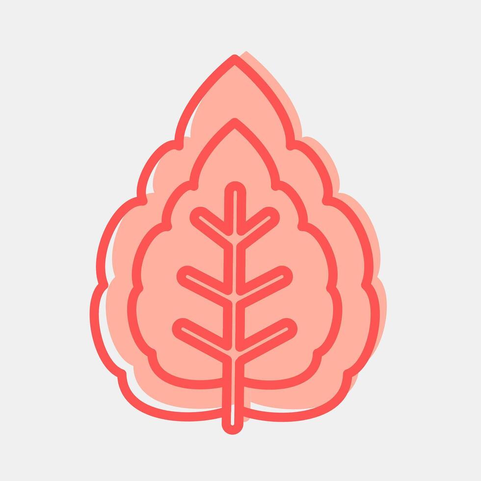 Icon miana. Plant leaves elements. Icon in two tone style. vector