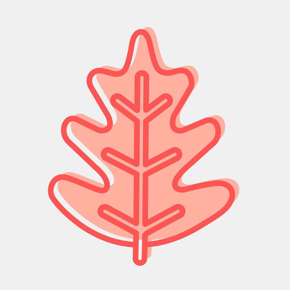 Icon oak. Plant leaves elements. Icon in two tone style. vector