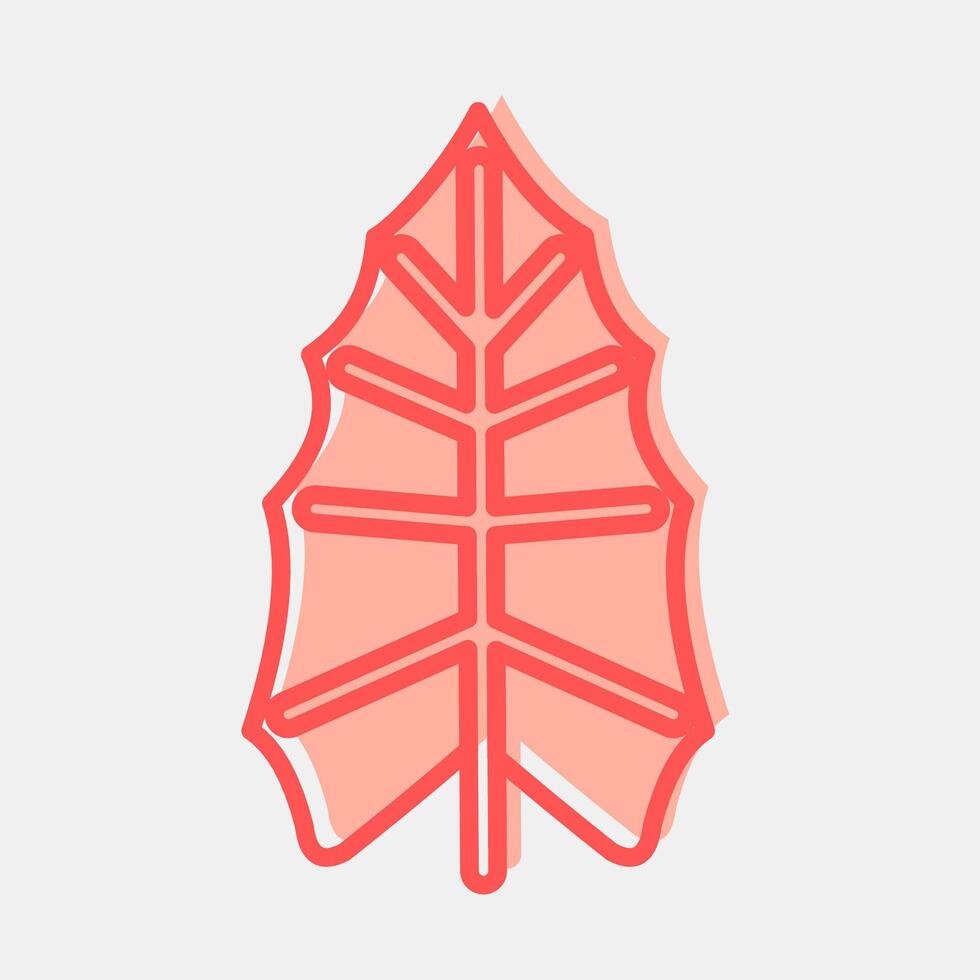 Icon alocasia. Plant leaves elements. Icon in two tone style. vector