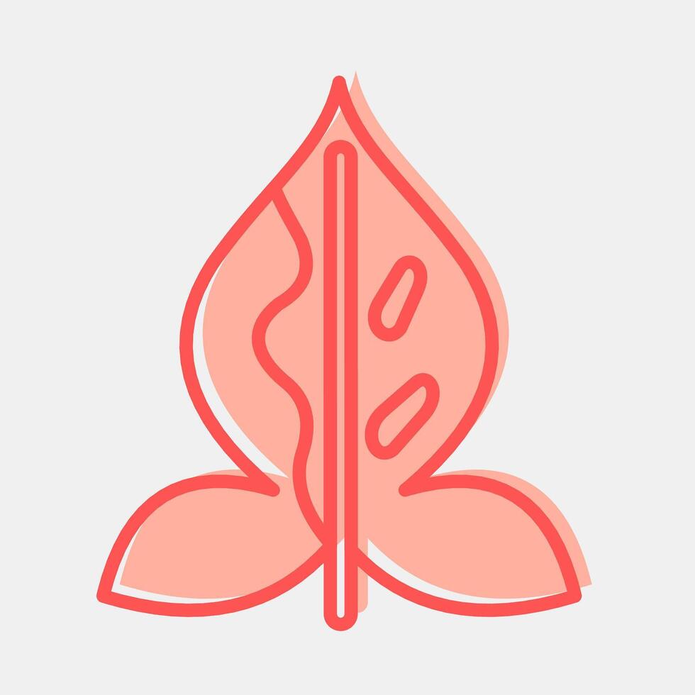 Icon syngonium. Plant leaves elements. Icon in two tone style. vector