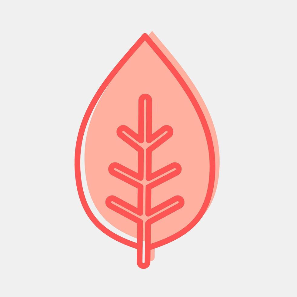 Icon tea. Plant leaves elements. Icon in two tone style. vector