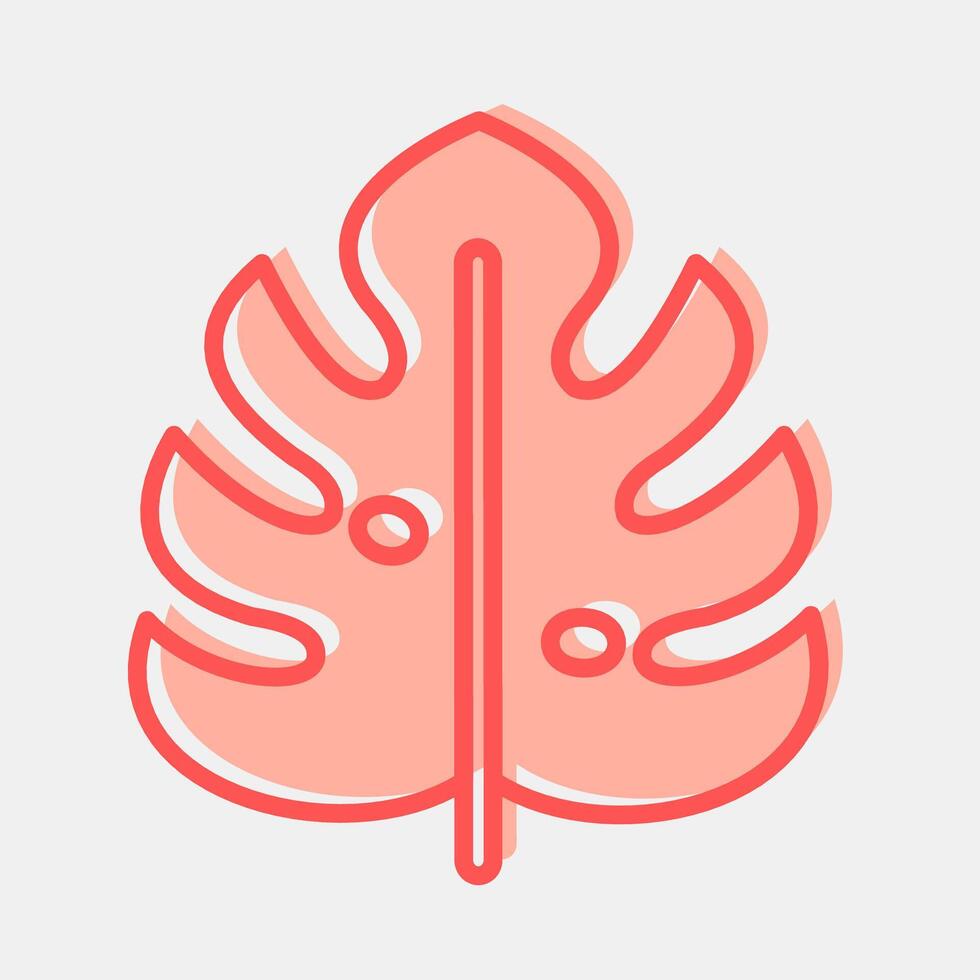 Icon monstera. Plant leaves elements. Icon in two tone style. vector
