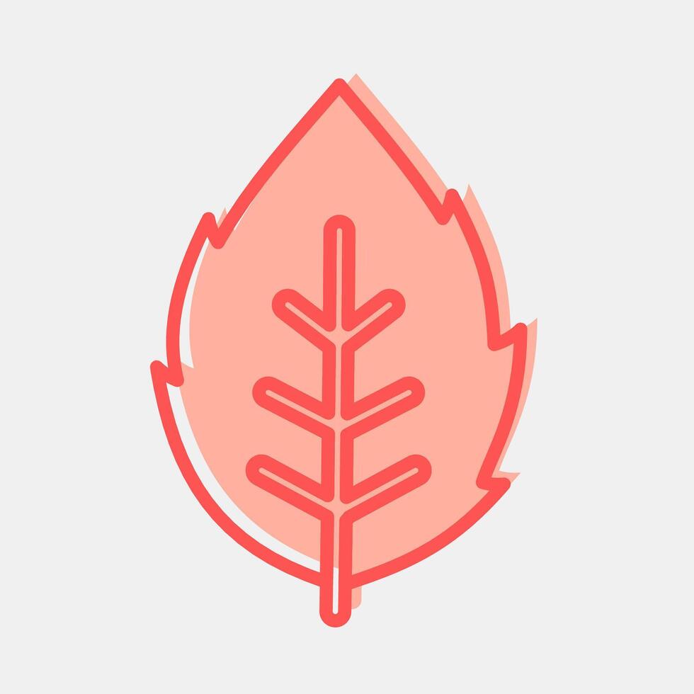 Icon mint. Plant leaves elements. Icon in two tone style. vector
