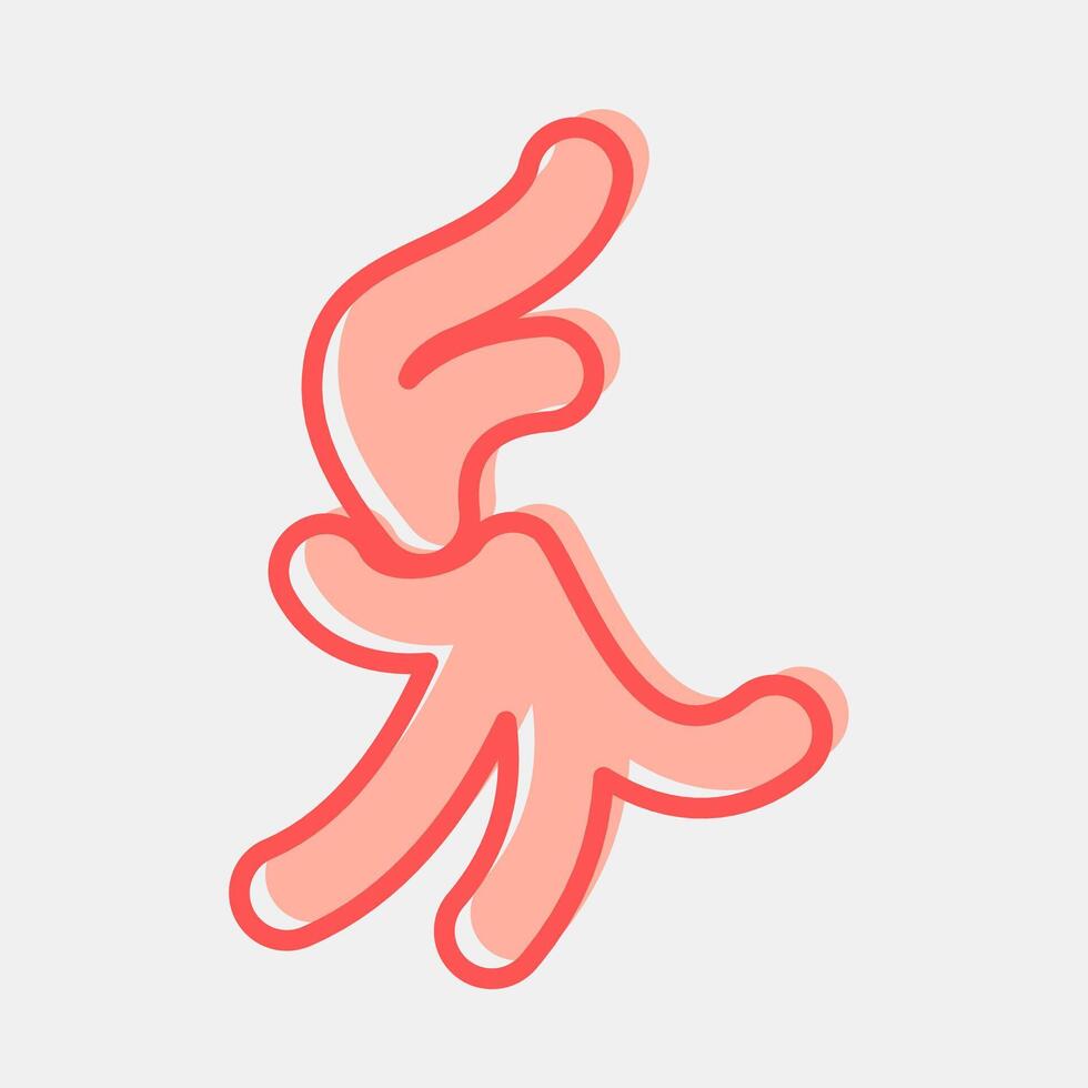 Icon platycerium. Plant leaves elements. Icon in two tone style. vector