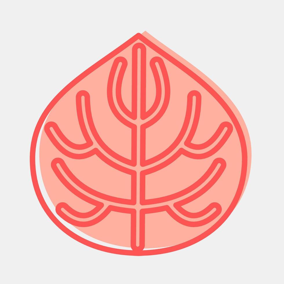 Icon anthurium. Plant leaves elements. Icon in two tone style. vector