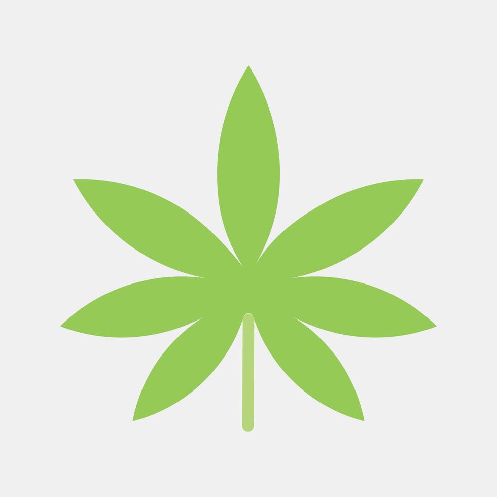 Icon cannabis. Plant leaves elements. Icon in flat style. vector