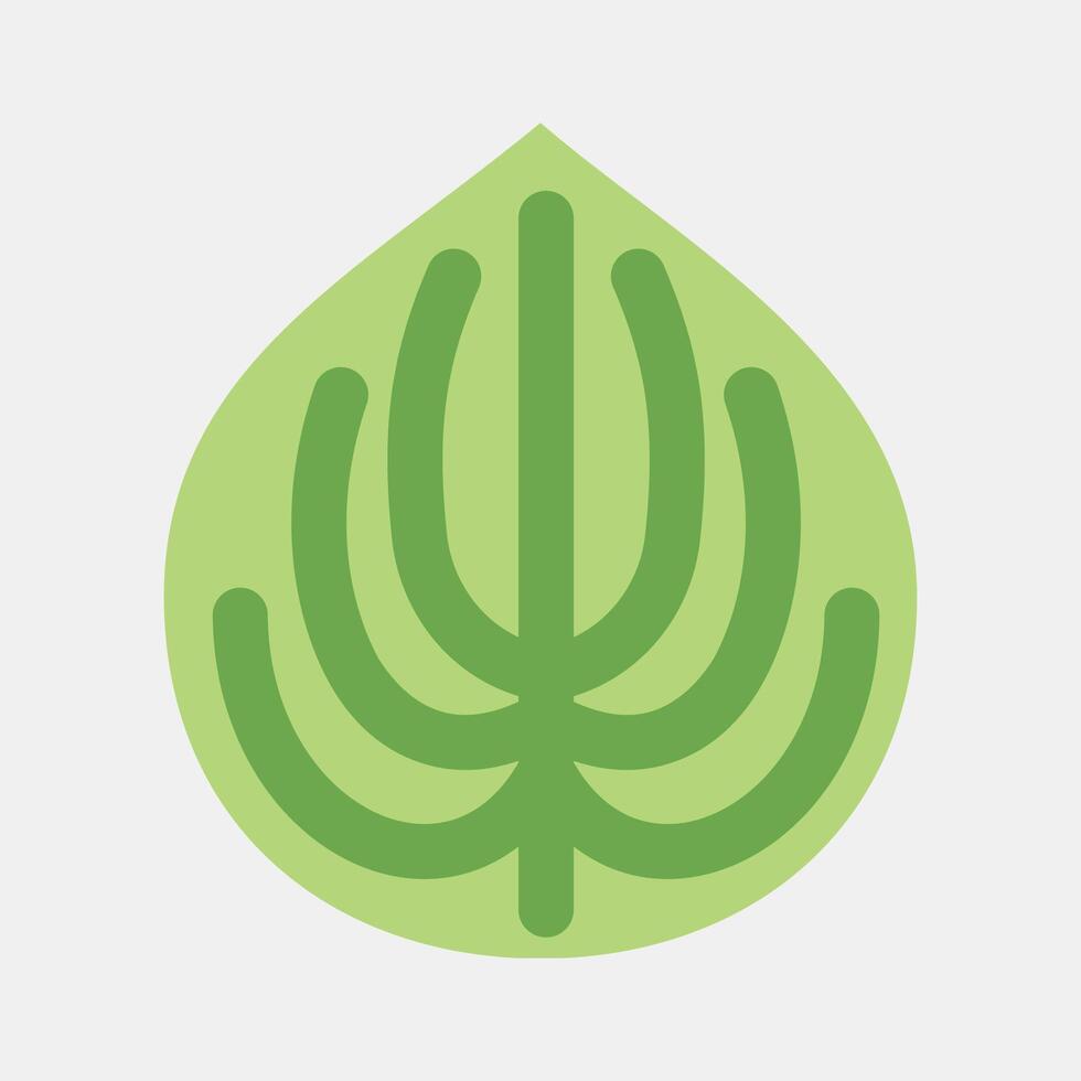 Icon peperomia. Plant leaves elements. Icon in flat style. vector
