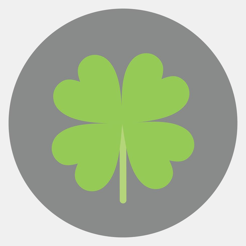 Icon clover. Plant leaves elements. Icon in color mate style. vector