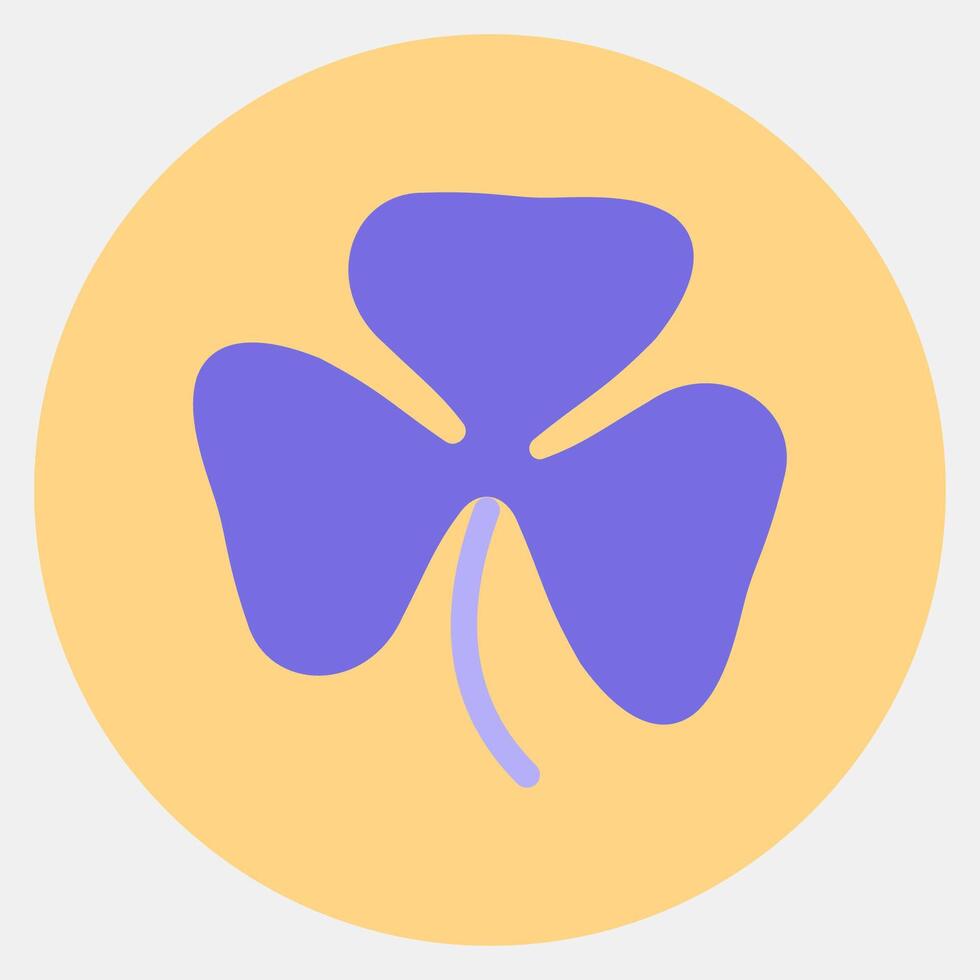 Icon oxalis. Plant leaves elements. Icon in color mate style. vector
