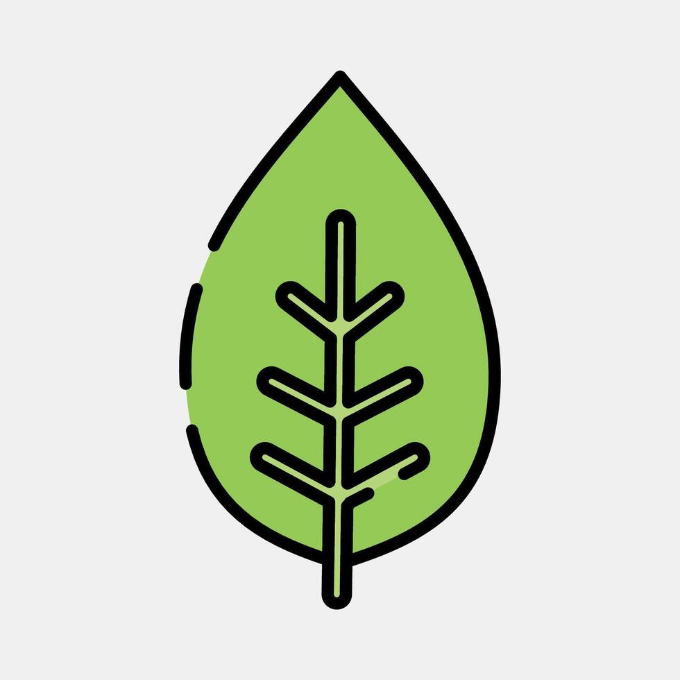 Icon tea. Plant leaves elements. Icon in filled line style. vector