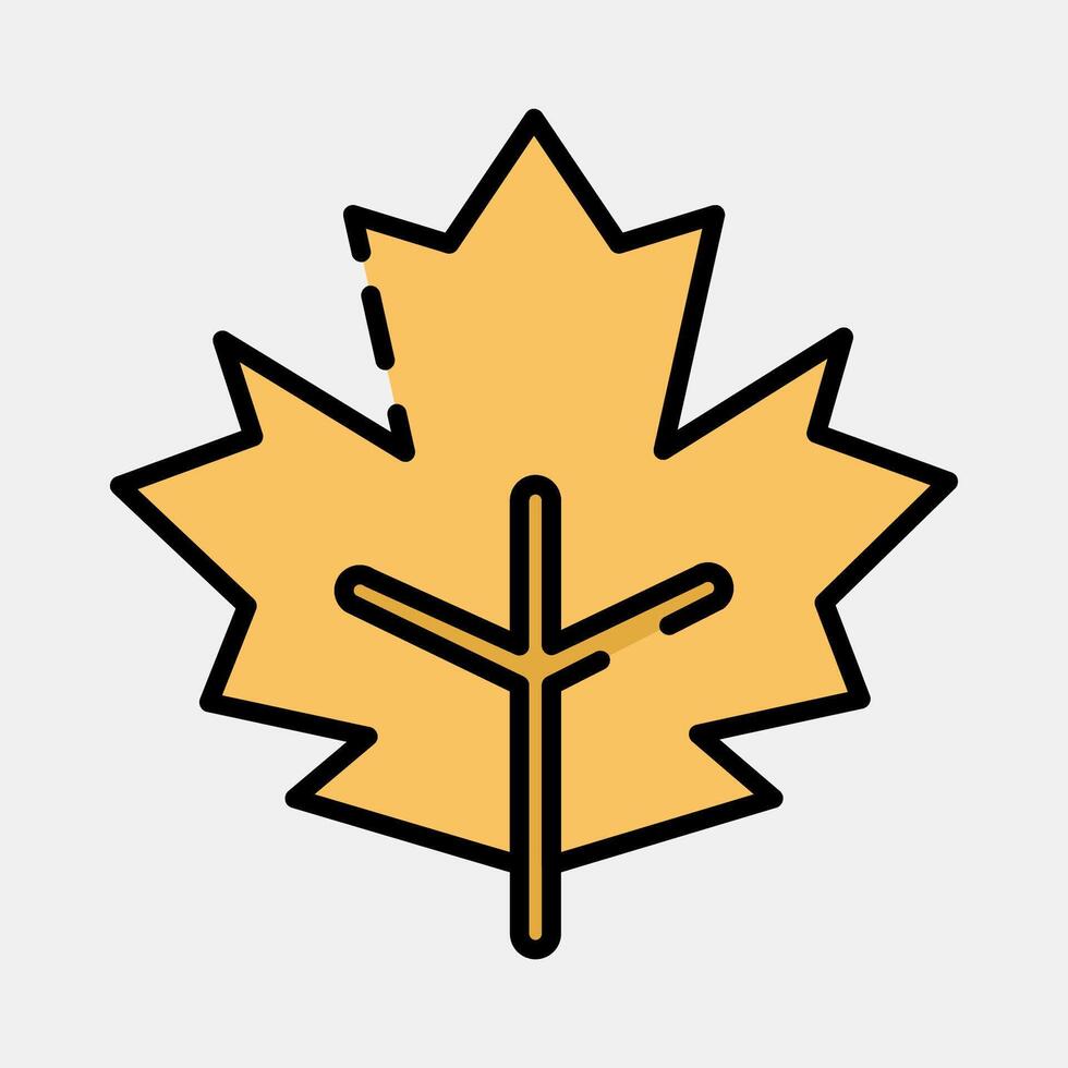 Icon maple. Plant leaves elements. Icon in filled line style. vector