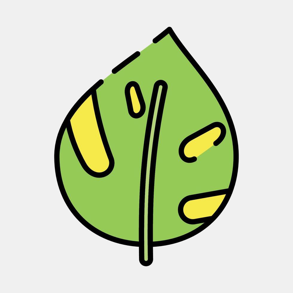 Icon epipremnum. Plant leaves elements. Icon in filled line style. vector