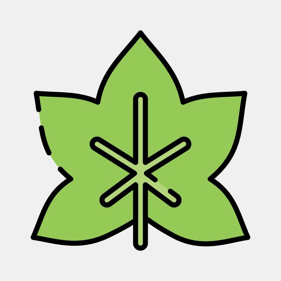 Icon grape. Plant leaves elements. Icon in filled line style. vector