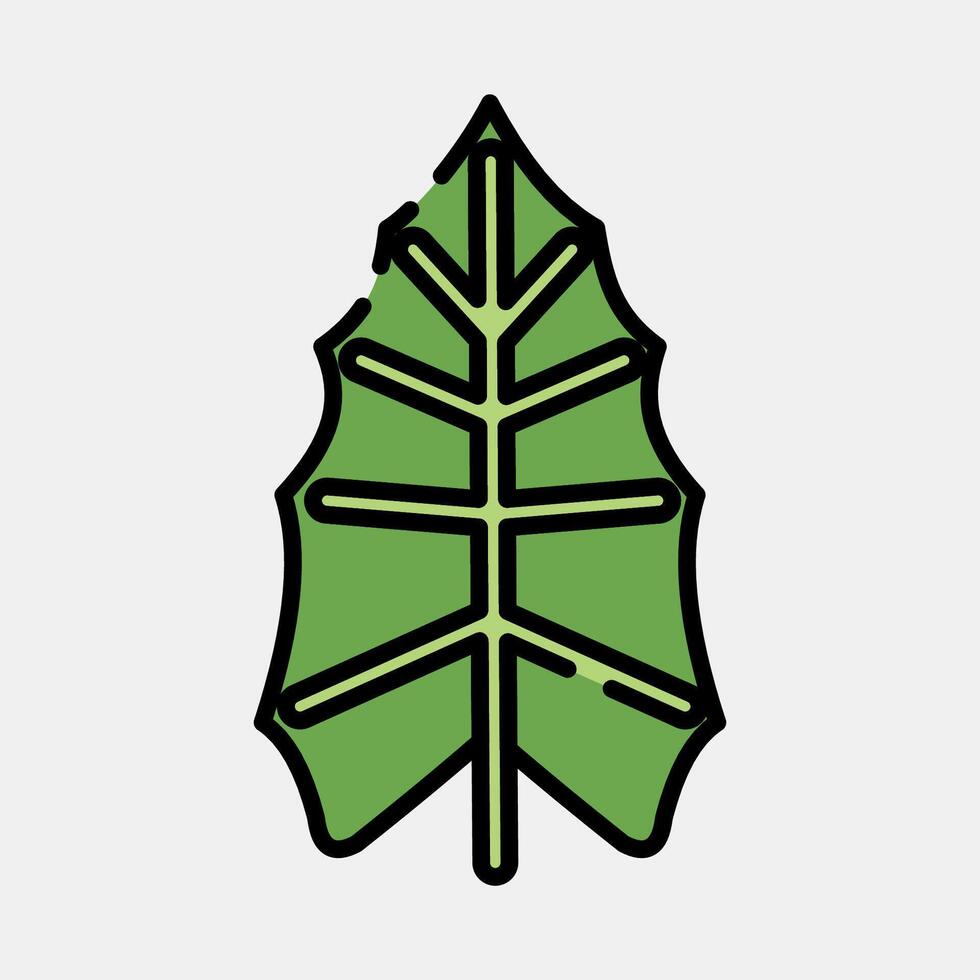 Icon alocasia. Plant leaves elements. Icon in filled line style. vector