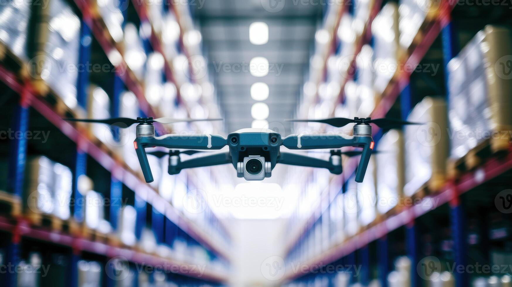 Automated inventory tracking with a remote-controlled flying drone. photo