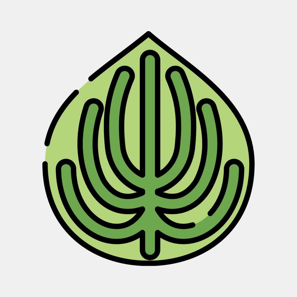 Icon peperomia. Plant leaves elements. Icon in filled line style. vector