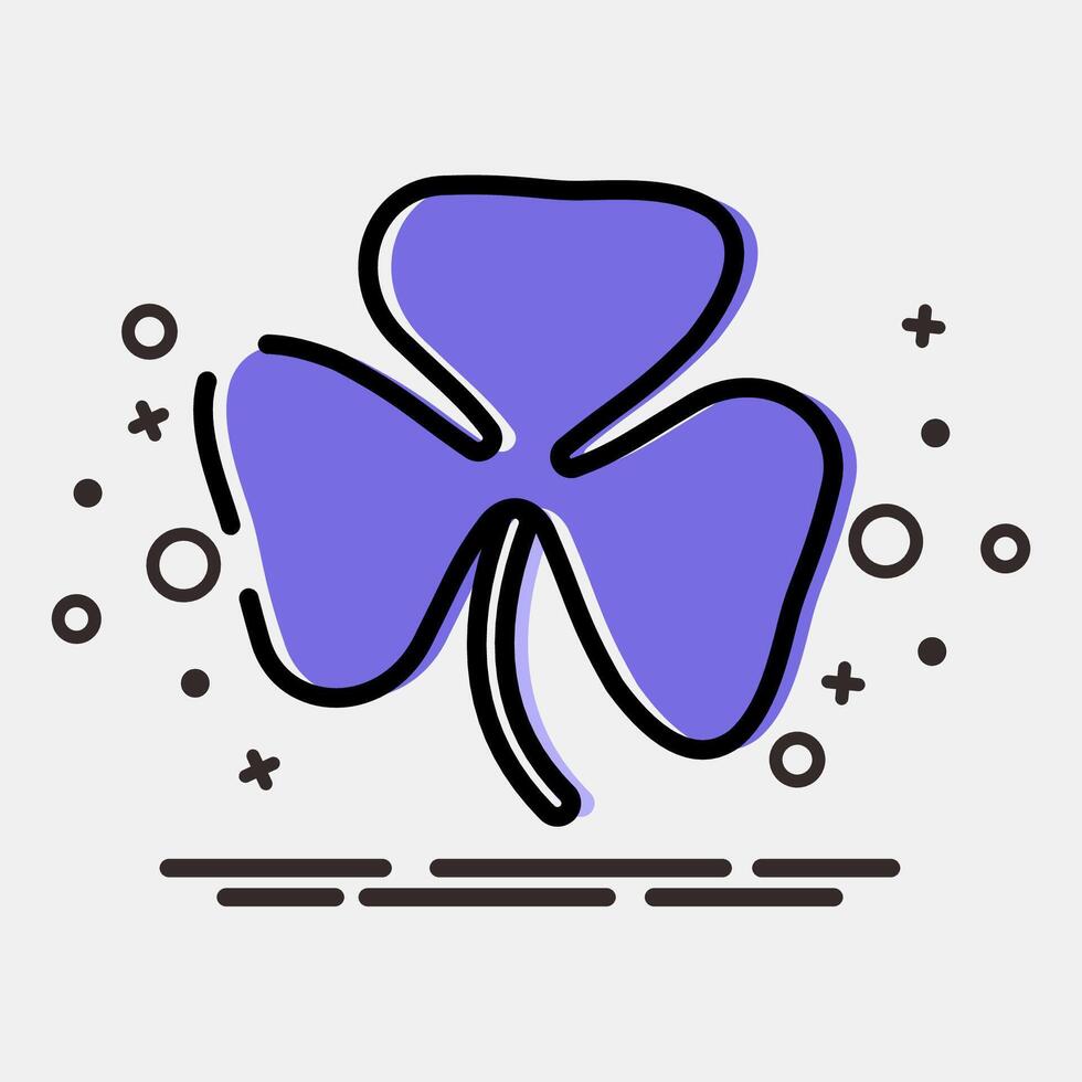 Icon oxalis. Plant leaves elements. Icon in MBE style. vector