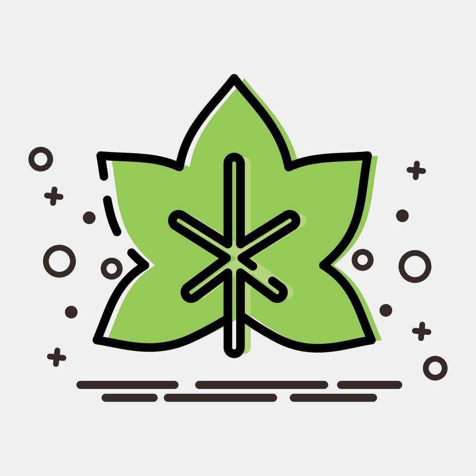 Icon grape. Plant leaves elements. Icon in MBE style. vector