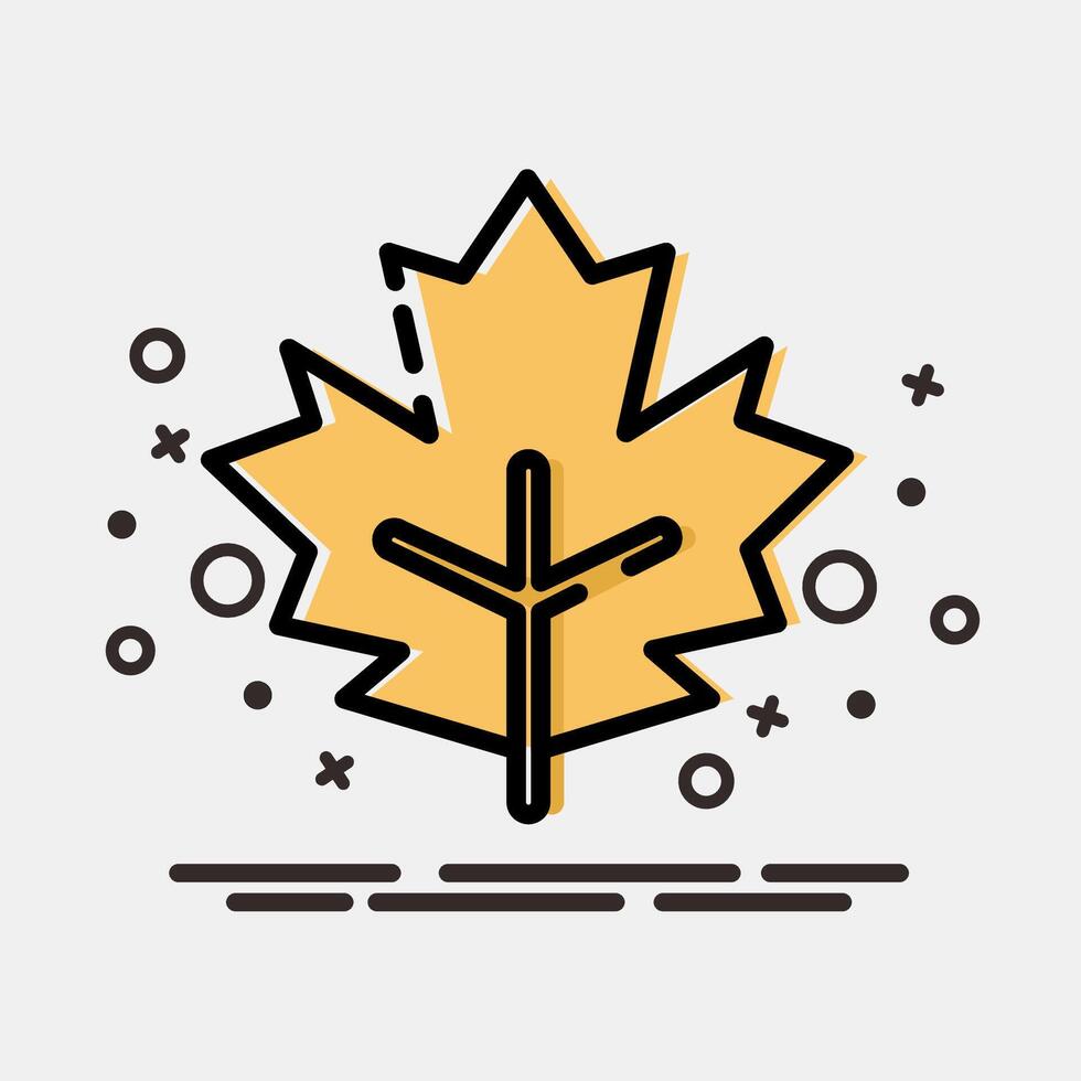 Icon maple. Plant leaves elements. Icon in MBE style. vector