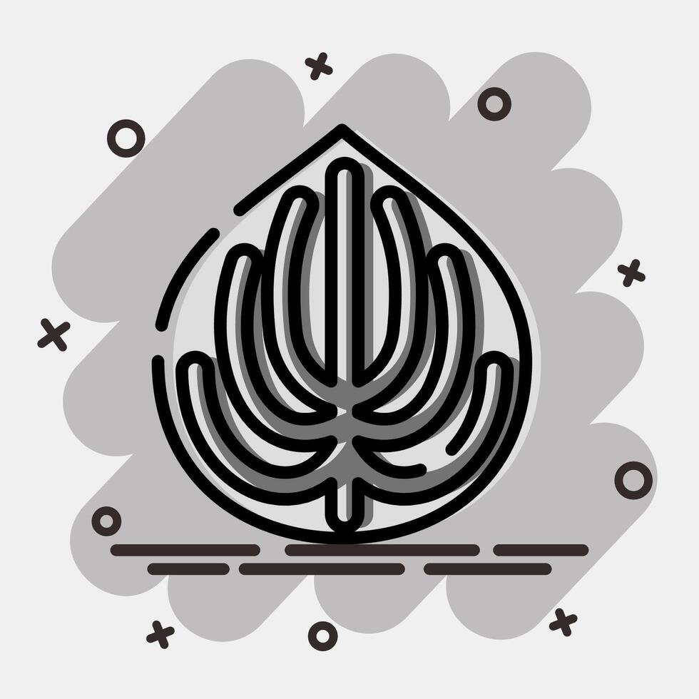 Icon peperomia. Plant leaves elements. Icon in comic style. vector