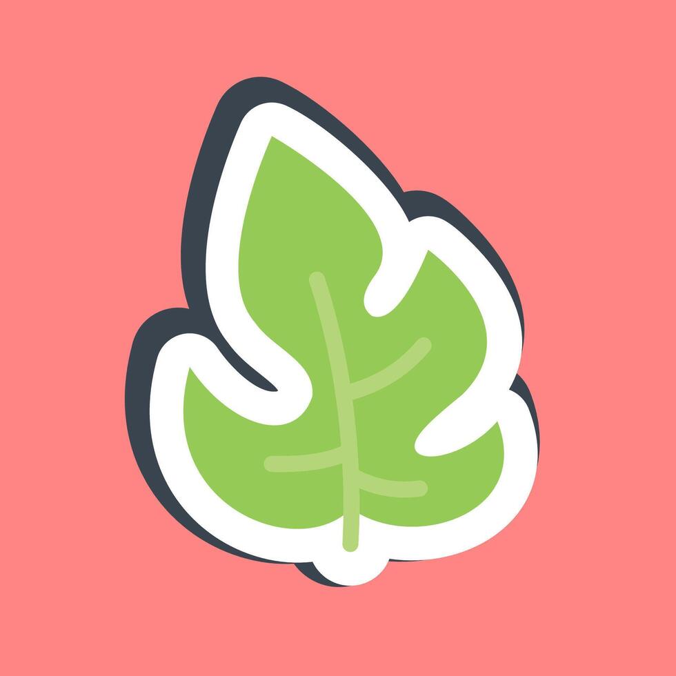 Sticker rhaphidophora. Plant leaves elements. vector