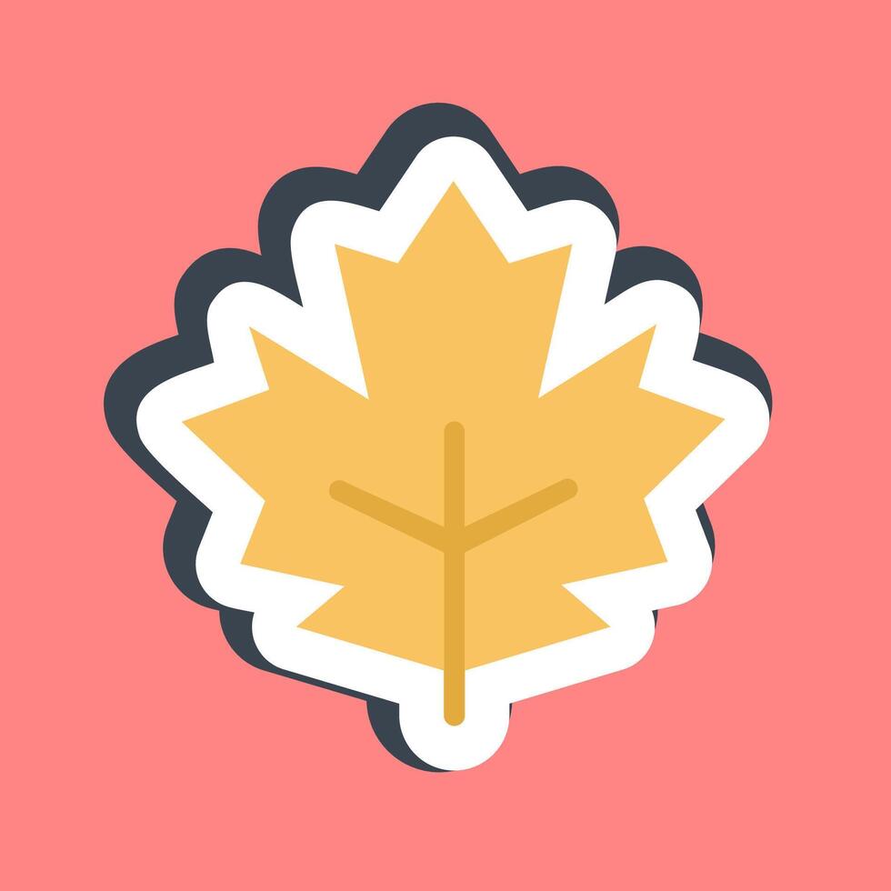 Sticker maple. Plant leaves elements. vector