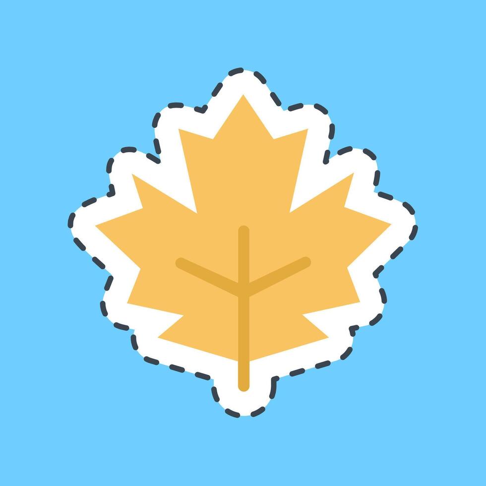 Cutting line sticker maple. Plant leaves elements. vector