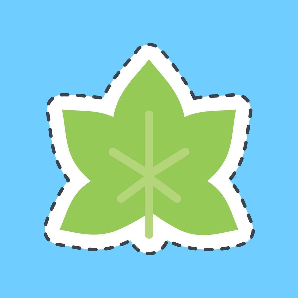 Cutting line sticker grape. Plant leaves elements. vector