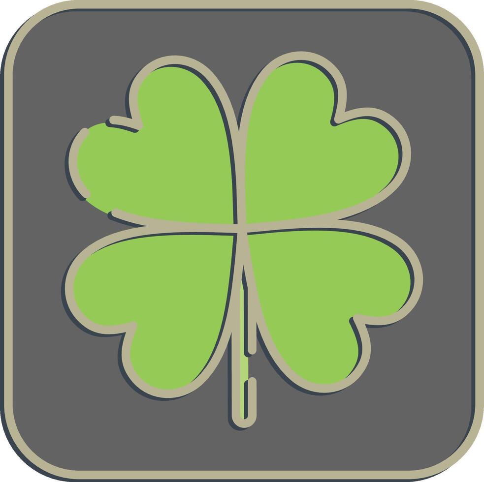 Icon clover. Plant leaves elements. Icon in embossed style. vector