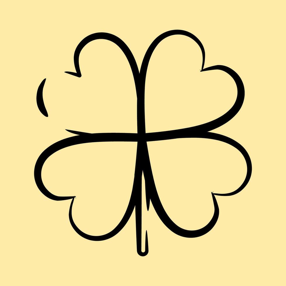 Icon clover. Plant leaves elements. Icon in hand drawn style. vector