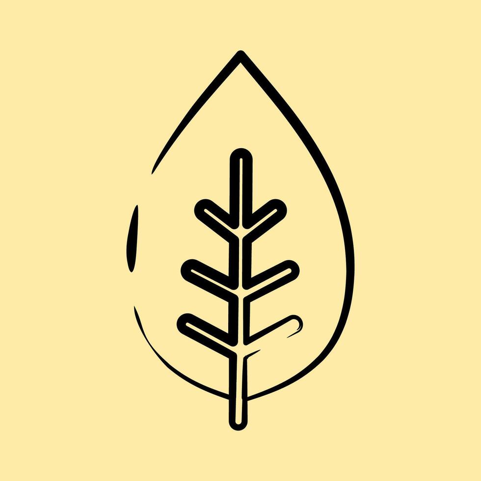 Icon tea. Plant leaves elements. Icon in hand drawn style. vector