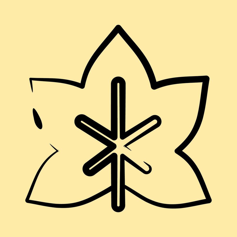 Icon grape. Plant leaves elements. Icon in hand drawn style. vector