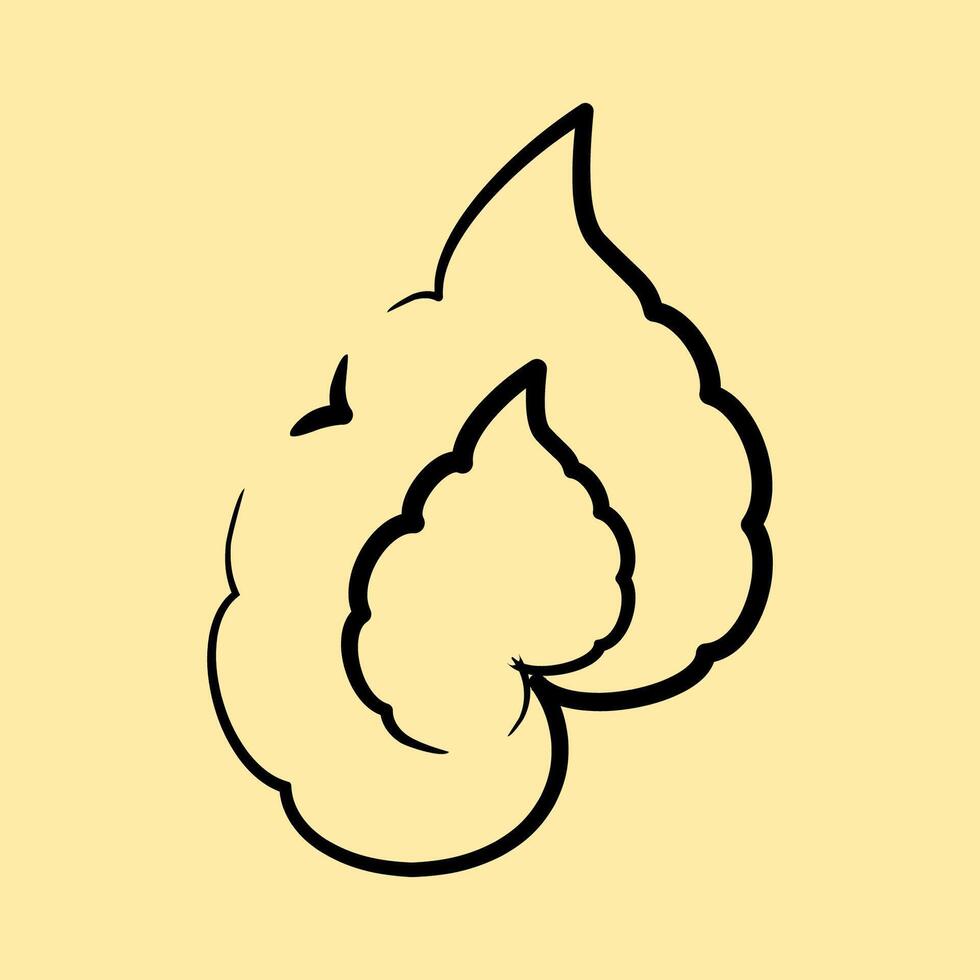 Icon begonia. Plant leaves elements. Icon in hand drawn style. vector