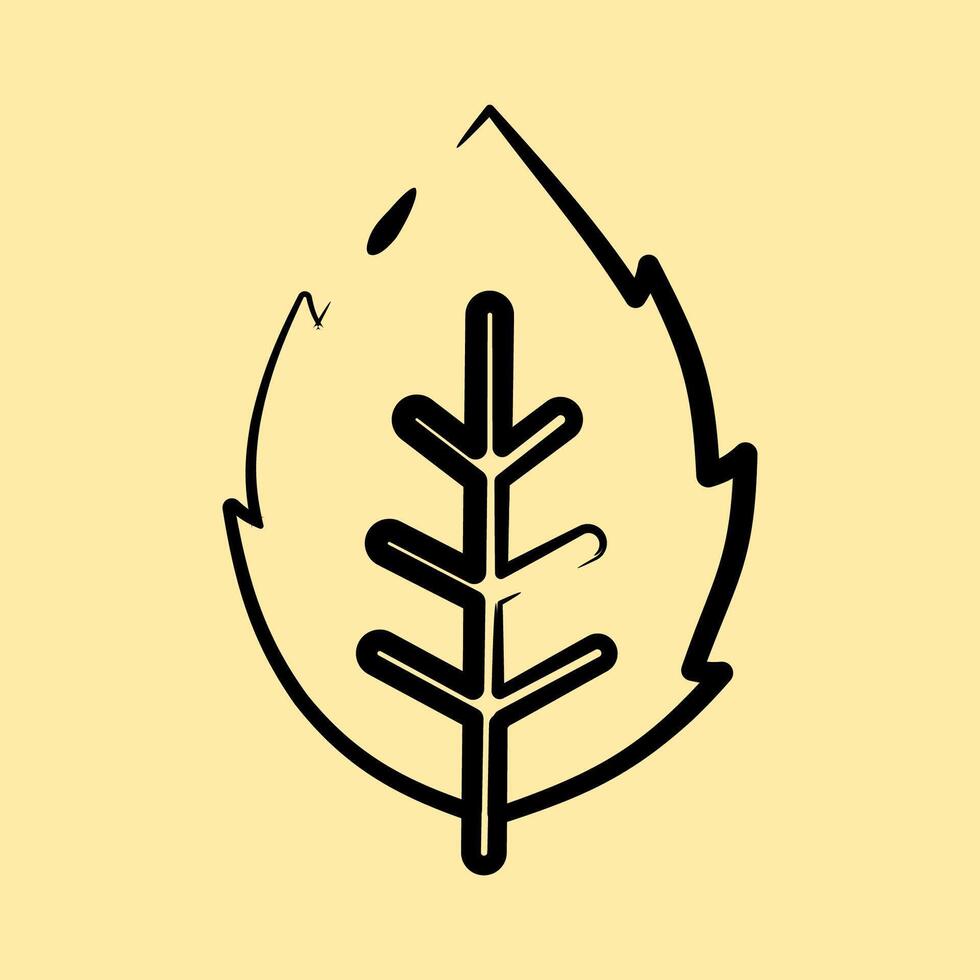 Icon mint. Plant leaves elements. Icon in hand drawn style. vector