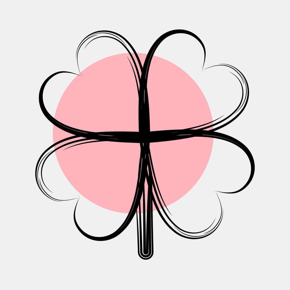 Icon clover. Plant leaves elements. Icon in color spot style. vector