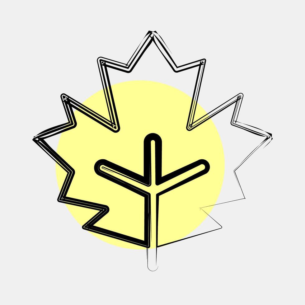 Icon maple. Plant leaves elements. Icon in color spot style. vector