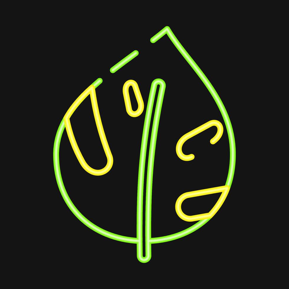 Icon epipremnum. Plant leaves elements. Icon in neon style. vector