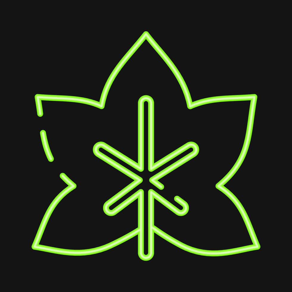 Icon grape. Plant leaves elements. Icon in neon style. vector