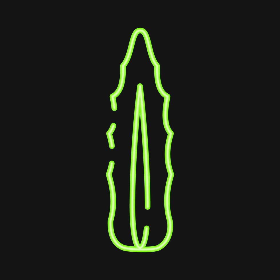 Icon aloe vera. Plant leaves elements. Icon in neon style. vector