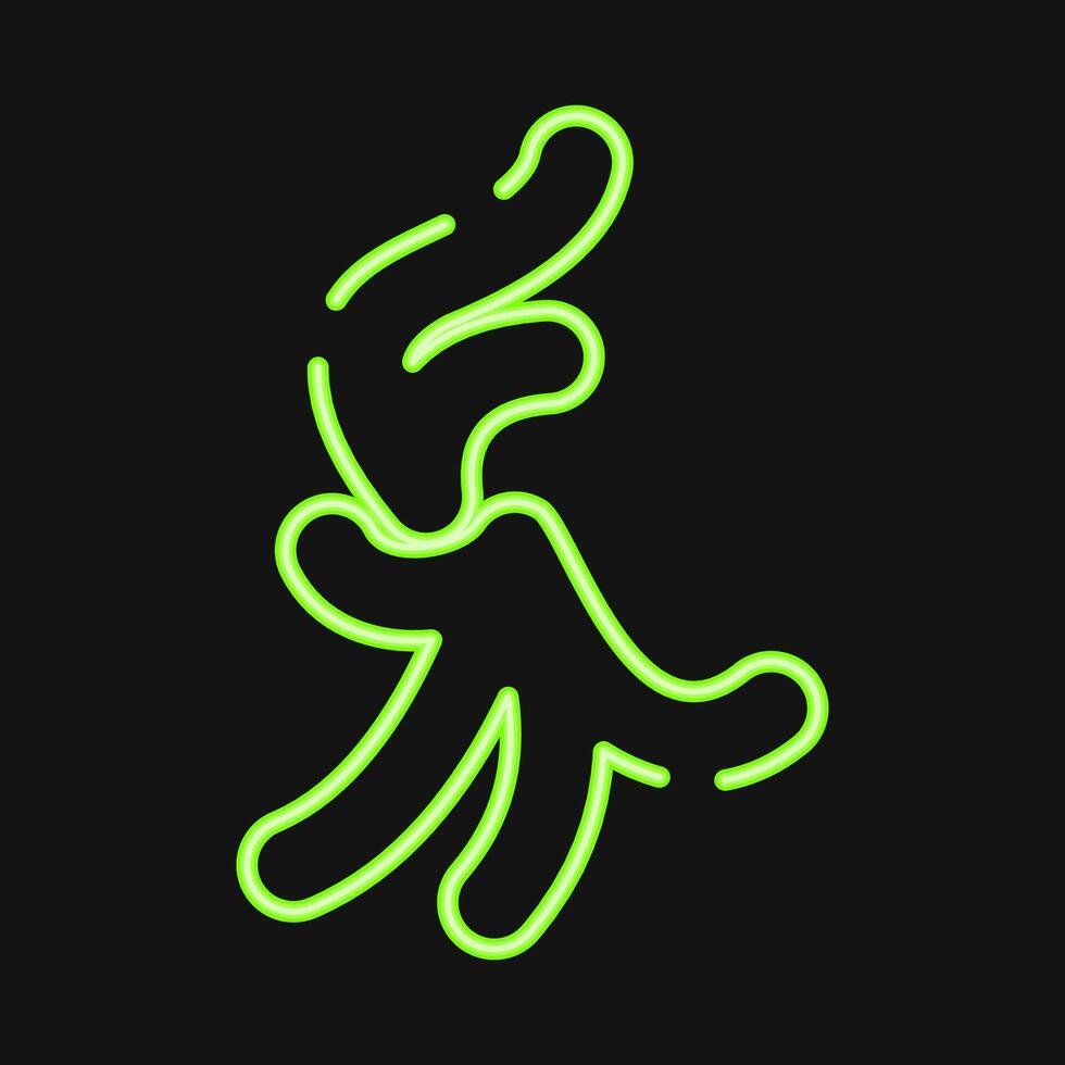 Icon platycerium. Plant leaves elements. Icon in neon style. vector