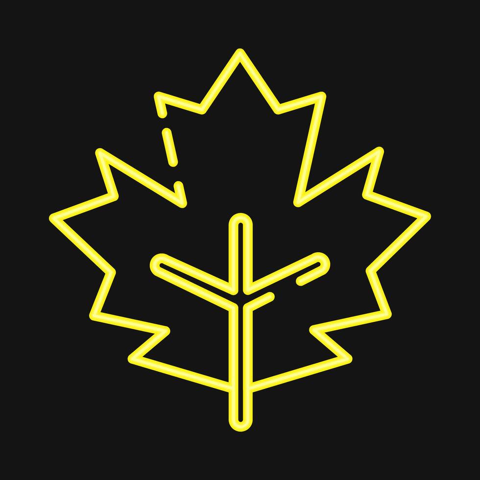 Icon maple. Plant leaves elements. Icon in neon style. vector
