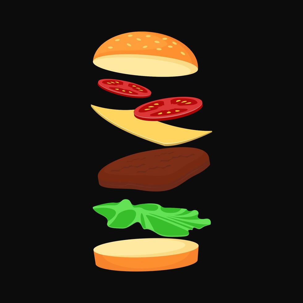 Cheese burger illustration design vector
